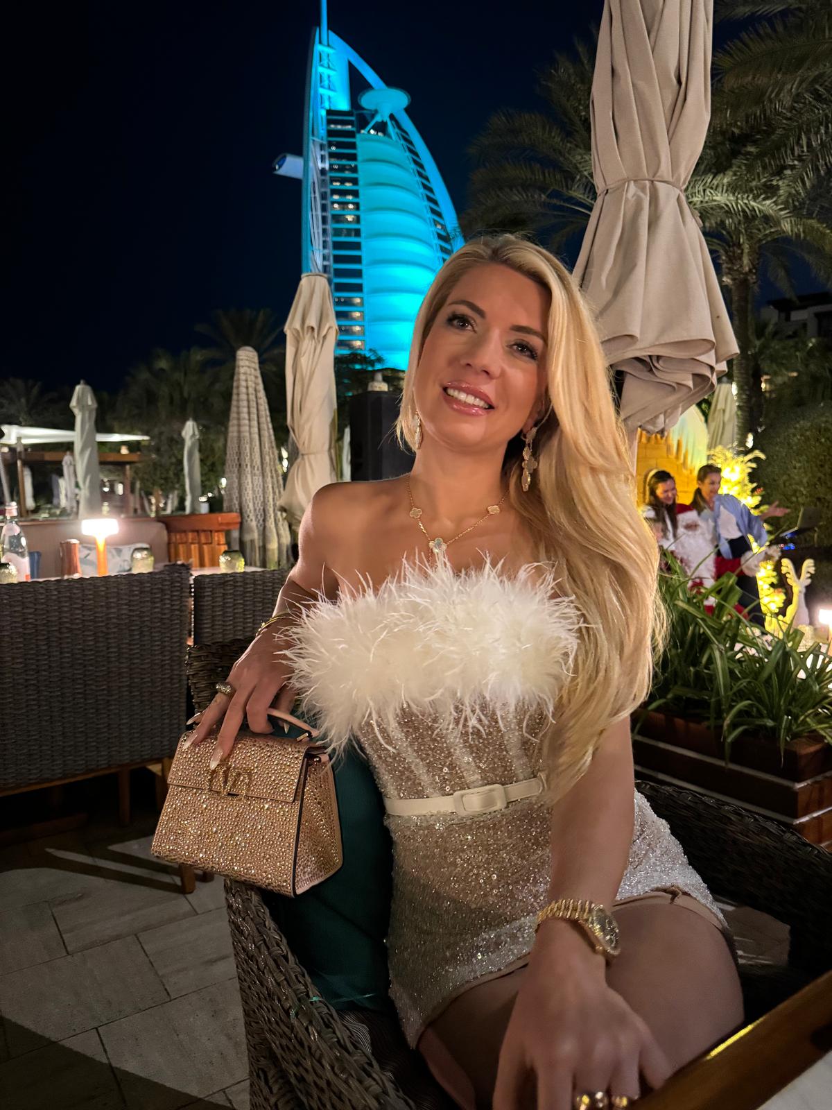 Tanja smiling on an evening out