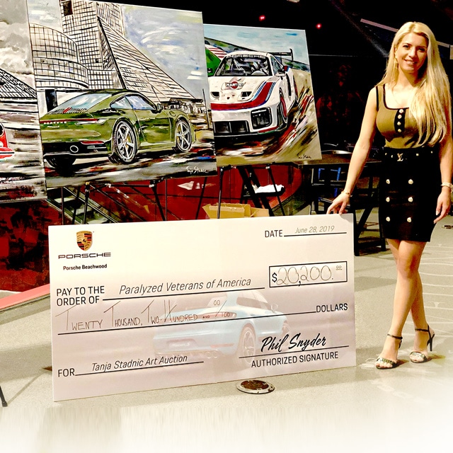 Tanja Stadnic Charity Cheque Paralyzed Veterans of America