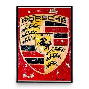 Tanja Stadnic Porsche crest acrylic art