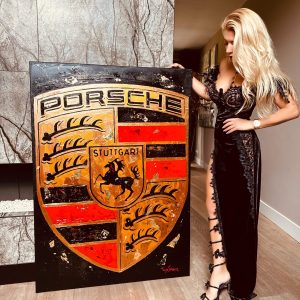Porsche Black Crest XXL; 55” x 39”