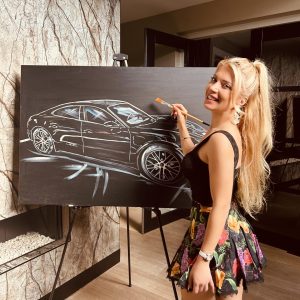 Original painting Porsche Taycan