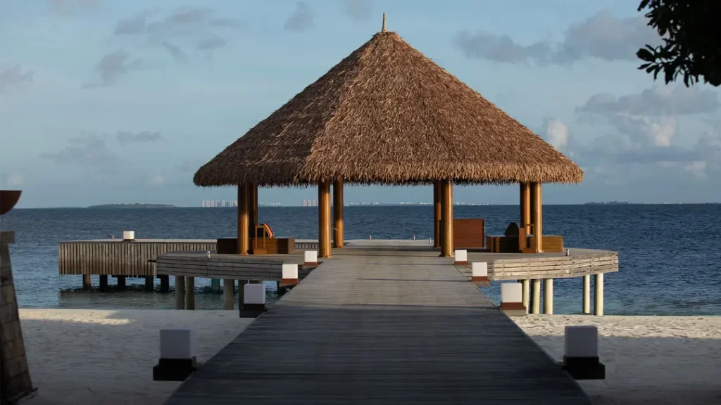 Arrival jetty at Dhawa Ihuru — official resort photograph